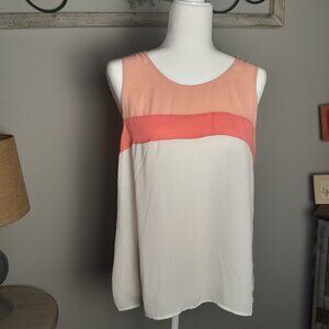 FOREVER 21 Color Block Sheer Blouse Tank